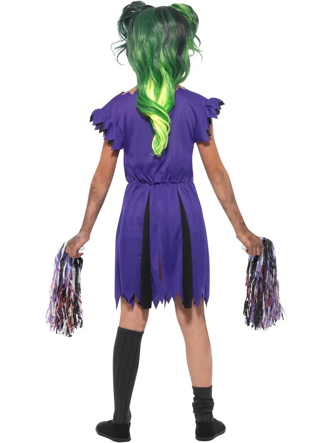 Smiffys Dark Cheerleader costume bambina nero viola 7-9 anni