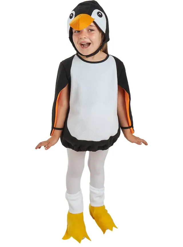 Funidelia Pinguino Peluche Costume Bambino 5-6 Anni Nero