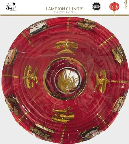 P'tit Clown lampione cinese carta 40 cm rosso