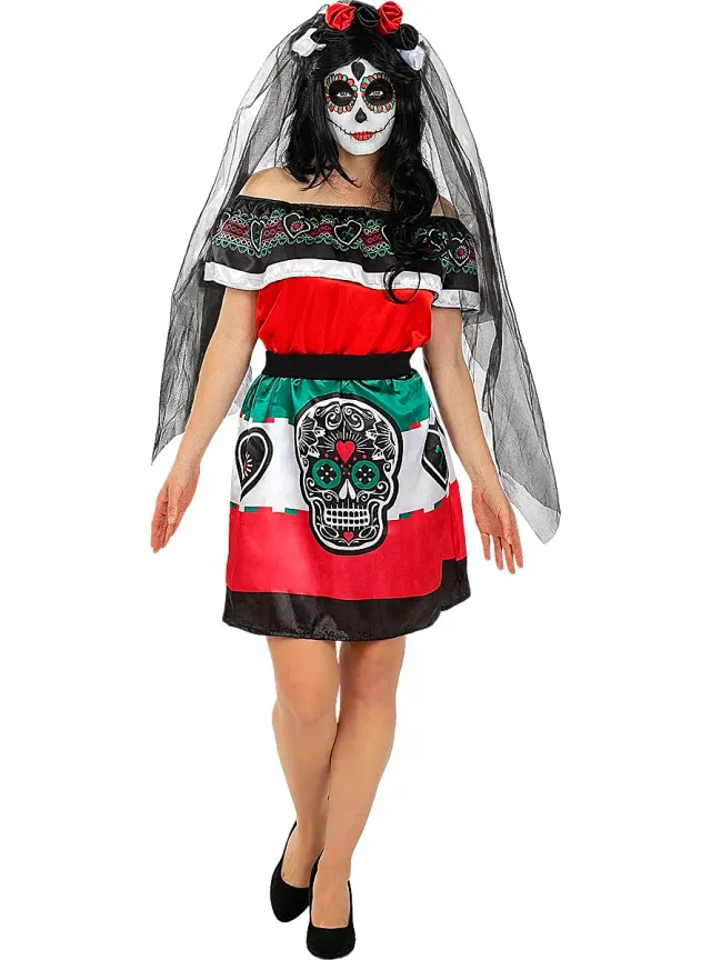 Funidelia Catrina costume donna S nero Giorno Morti