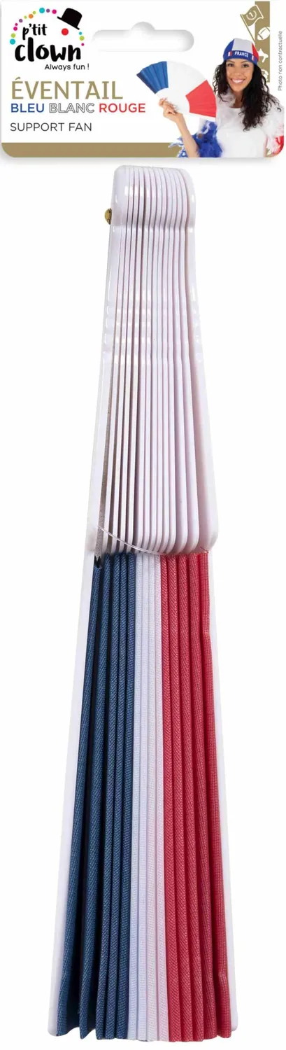 P'tit Clown 18120 ventaglio Francia blu bianco rosso tifoso