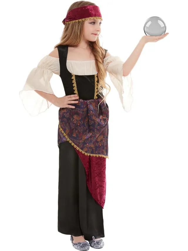 Smiffys Fortune Teller costume cartomante bambina taglia L 10-12 anni