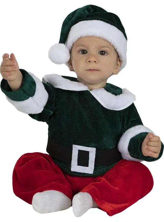 Funidelia Costume elfo deluxe bebè 6-12 mesi verde