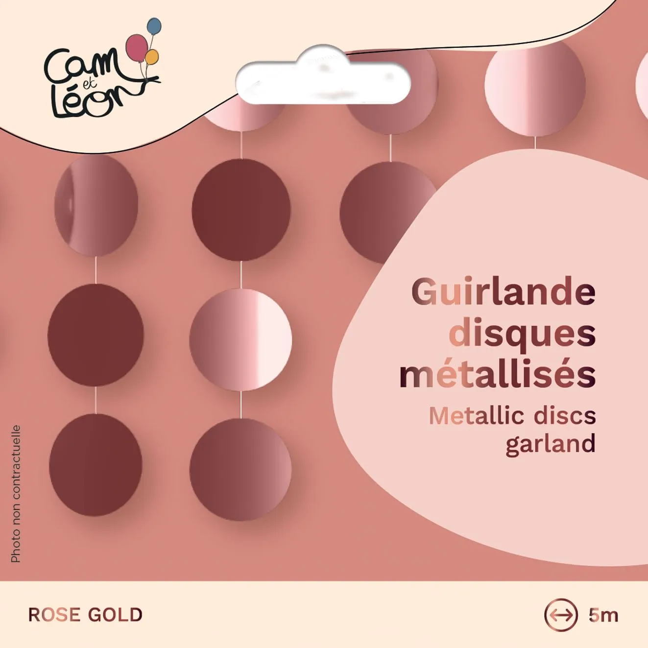 P'tit Clown RE22625 Ghirlanda Rosa Oro 5 m