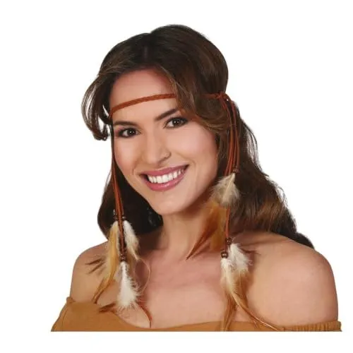 Fiestas Guirca fascia indiana con piume pendenti costume