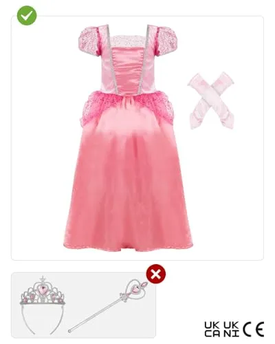 Funidelia Principessa costume bambina abito manicotti 7-9 anni