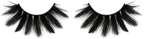Guirca Halloween Black Feather ciglia finte nere con piuma