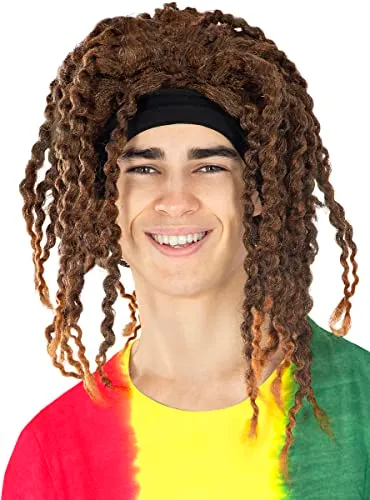 Funidelia Parrucca Dread parrucca donna marrone Giamaica