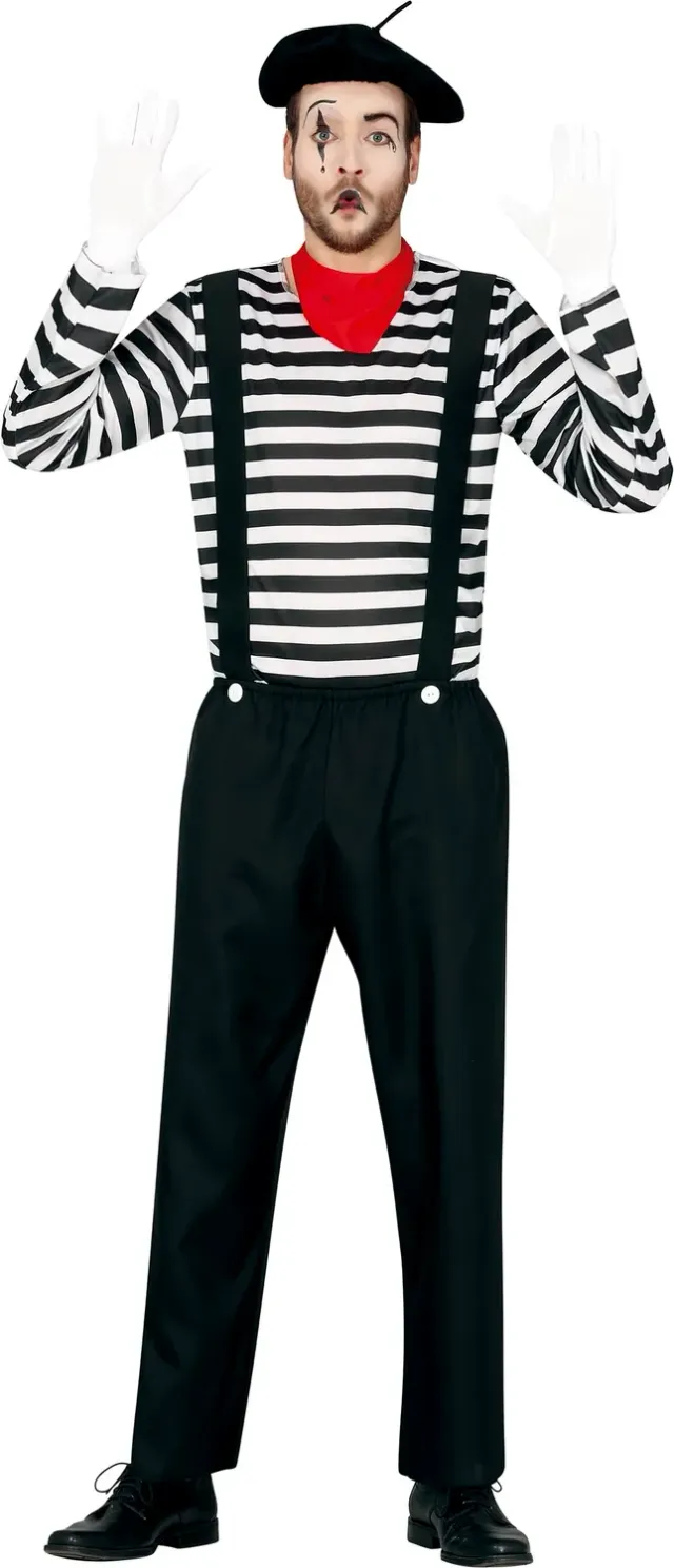Guirca Mimo Adulto costume uomo 5 pezzi mimo