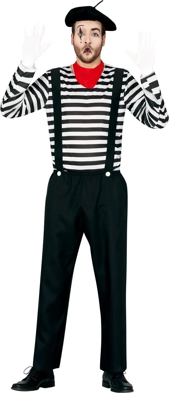 Guirca Mimo Adulto costume uomo 5 pezzi mimo