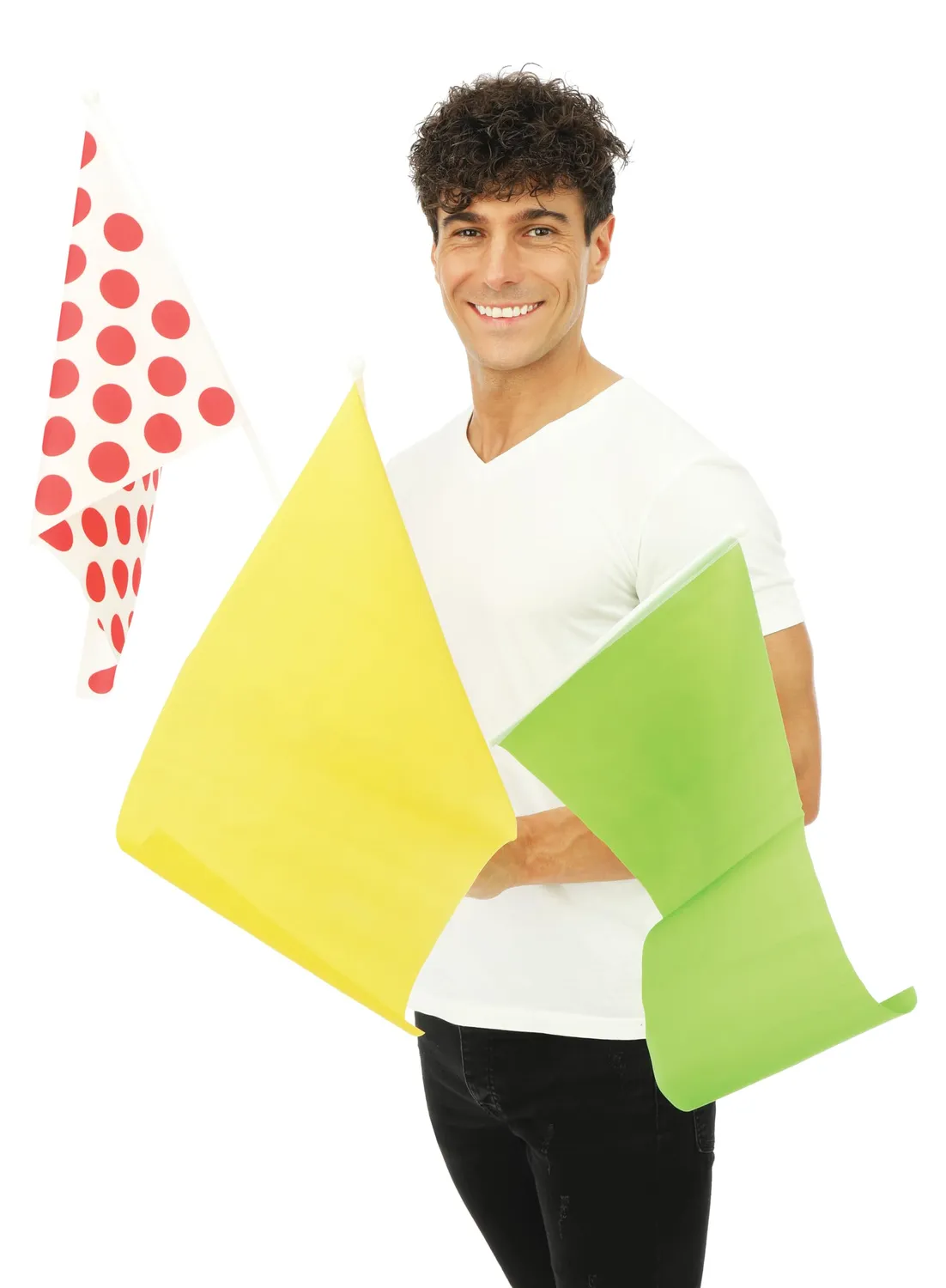 P'tit Clown Bandiere 30x40 cm Pois 3 Pezzi Verde Giallo
