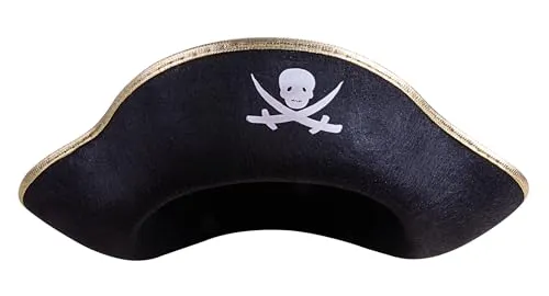 P'tit Clown 24600 cappello pirata nero oro adulto