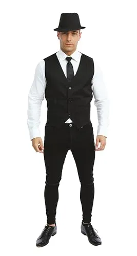 P'tit Clown Gilet Nero Senza Maniche Tessuto Taglia L-XL