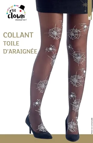P'tit Clown Collant Donna Ragnatela Nero Halloween