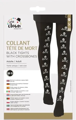 P'tit Clown collant Halloween donna scheletro elastico