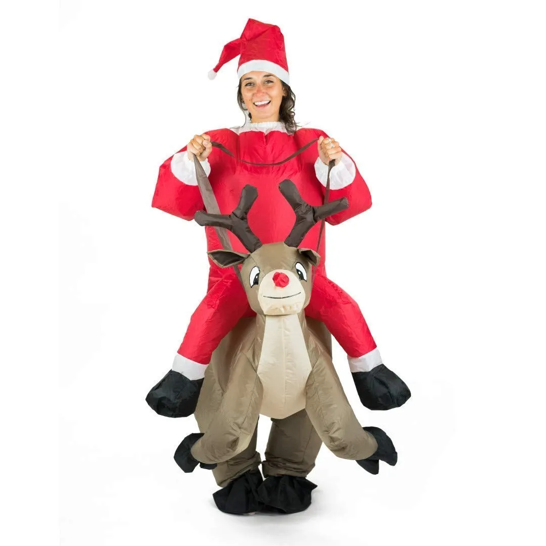 Bodysocks Babbo Natale costume gonfiabile renna unico