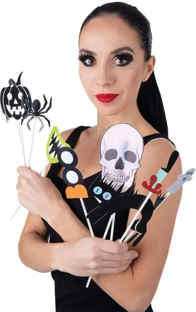 P'tit Clown Halloween kit photobooth 10 pezzi asta plastica
