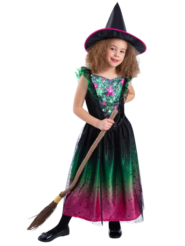 Smiffys Wicked Witch costume strega bambina 7-9 anni