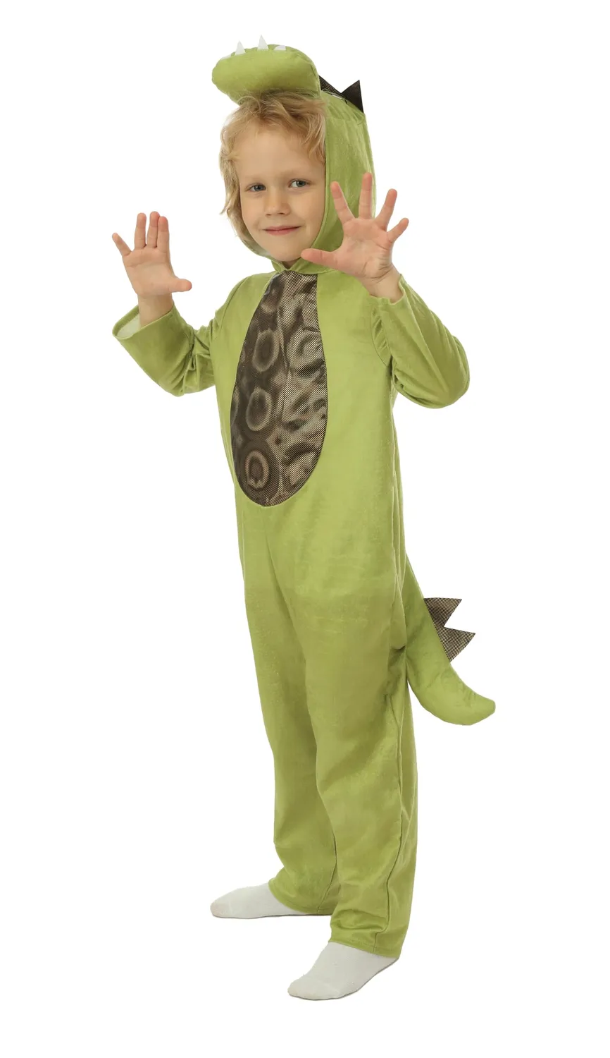 P'tit Clown costume dinosauro verde 7-9 anni tuta