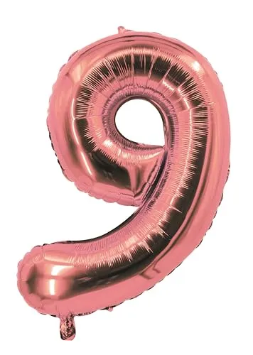 P'tit Clown Re80309 palloncino numero 9 rosa oro 85 cm