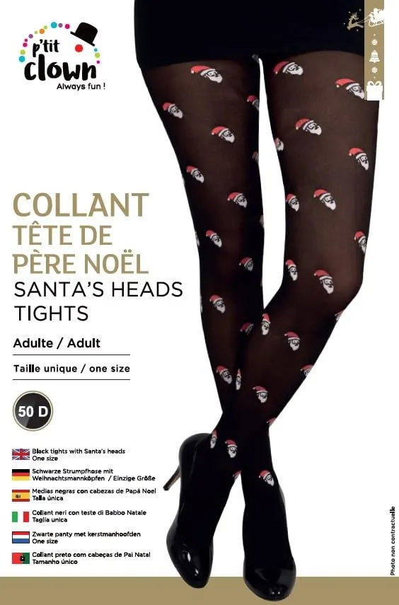 P'tit Clown 74173 collant Babbo Natale adulto nero Natale