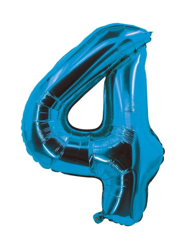 P'tit Clown 4 palloncino numero 85 cm blu elettrico