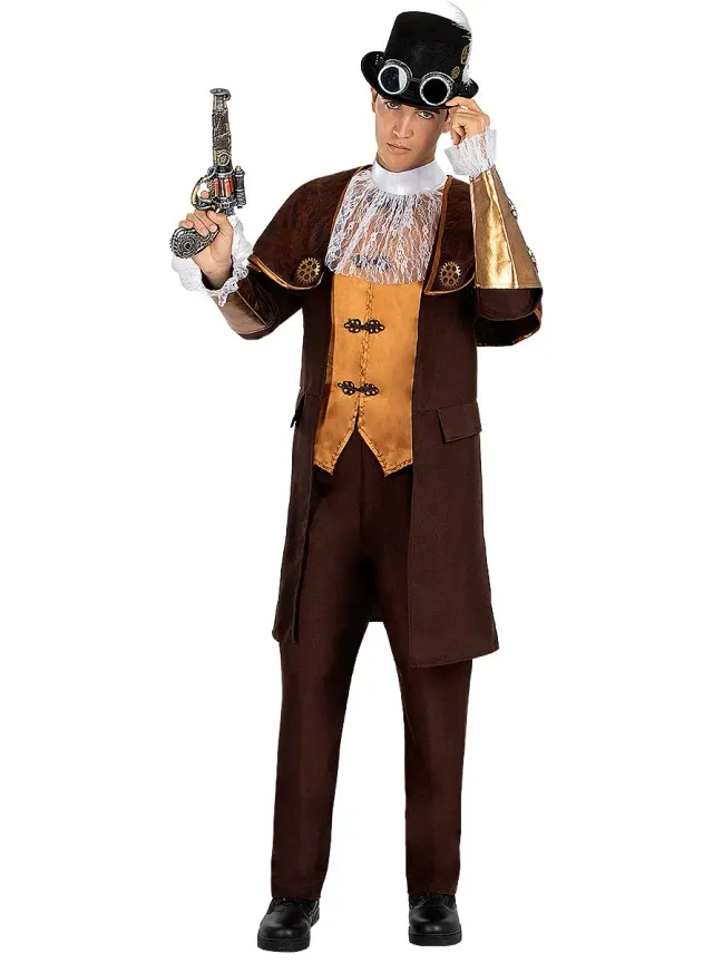 Funidelia Steampunk Elegante Costume Uomo Marrone