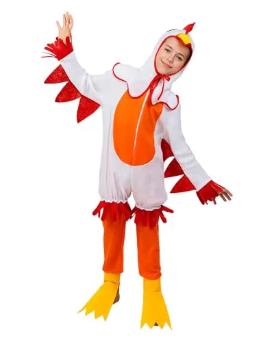 Funidelia Gallina costume bambini 7-9 anni bianco