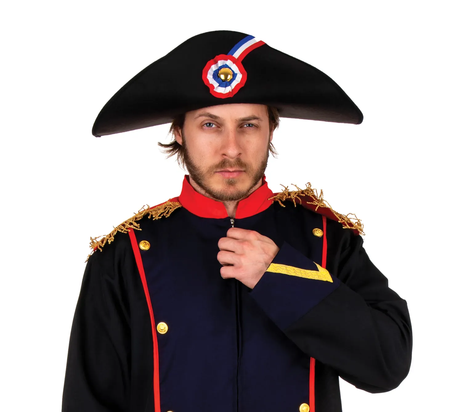 P'tit Clown tricorno Napoleone adulto nero in finta lana