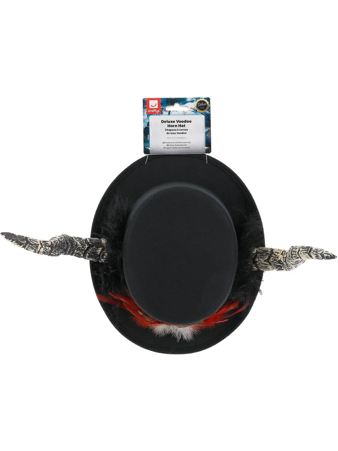 Smiffys Cappello Voodoo con Corna Piume e Teschio