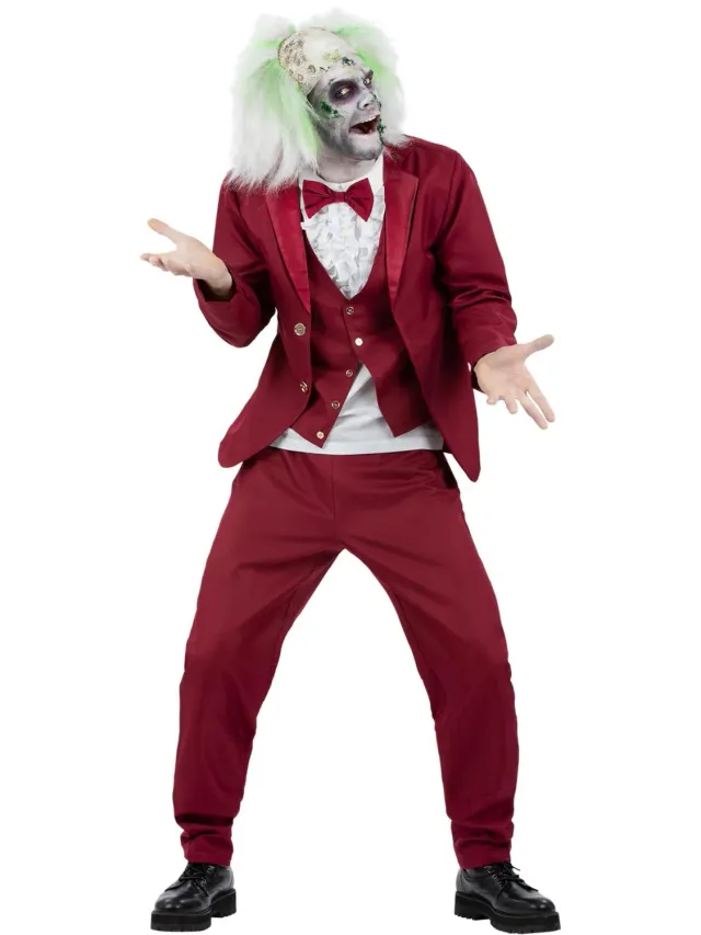Smiffys Costume Sposo Beetlejuice Adulto Rosso