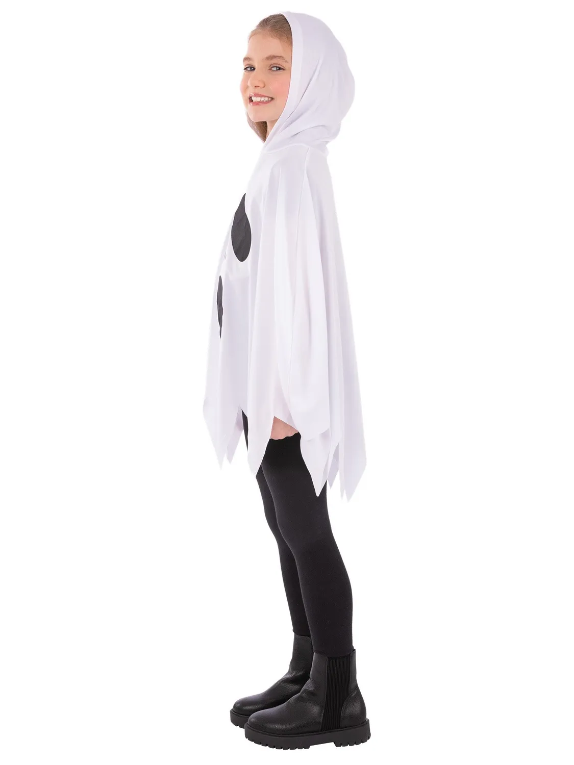 Smiffys Fantasma Bianco Poncho Bambino con Cappuccio