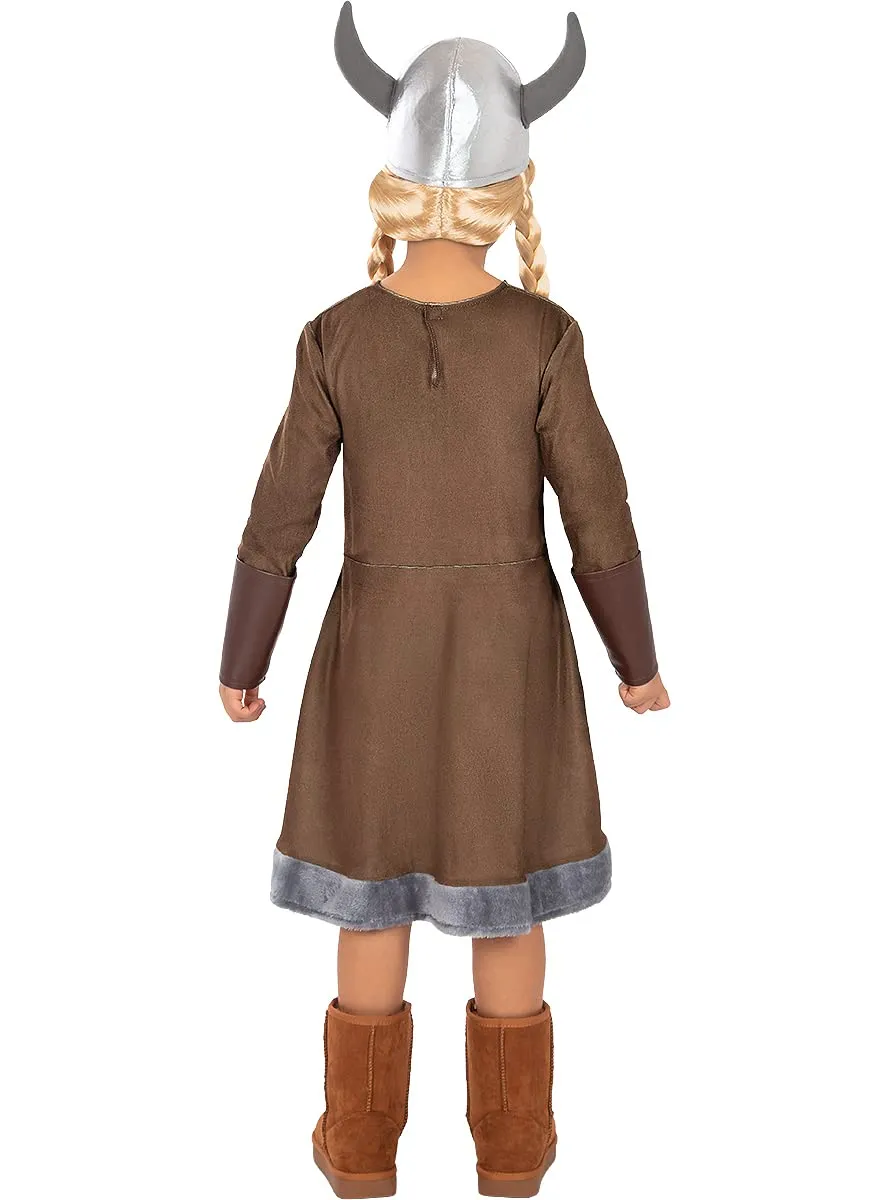 Funidelia Costume da Vichinga Bambina 3-4 Anni Marrone