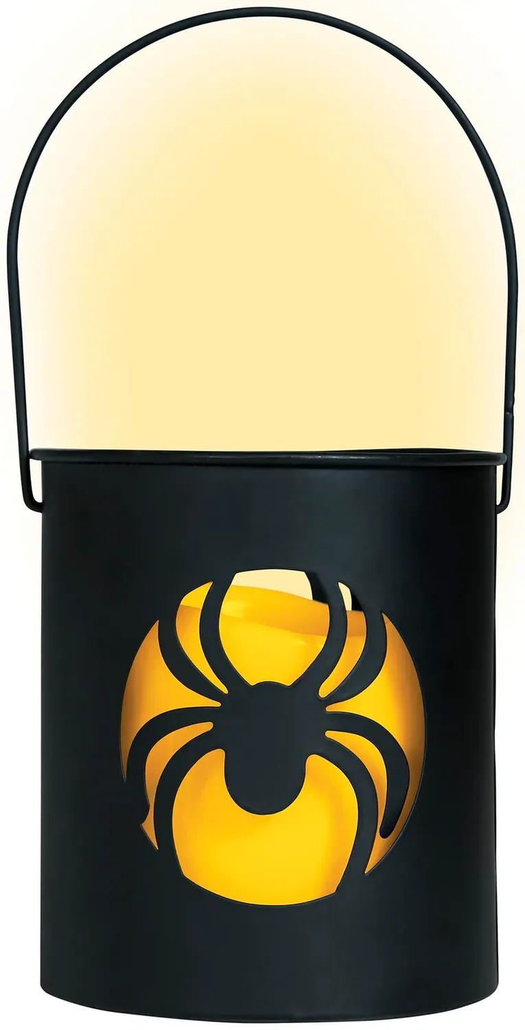 Guirca Ragno lanterna LED 10x9 cm nera Halloween