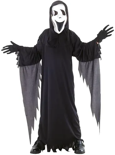 P'tit Clown costume fantasma bambino nero S con maschera