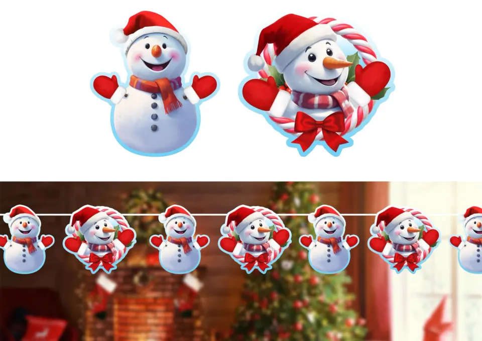 Fiestas Guirca Pupazzo di Neve ghirlanda decorazione 300 cm