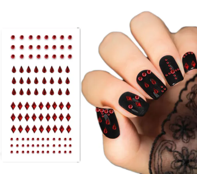 Fiestas Guirca Sticker unghie 6x9 cm rosso argento