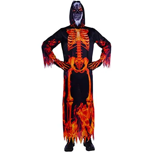 SEA HARE Fiamma costume scheletro adulto con cappuccio poliestere