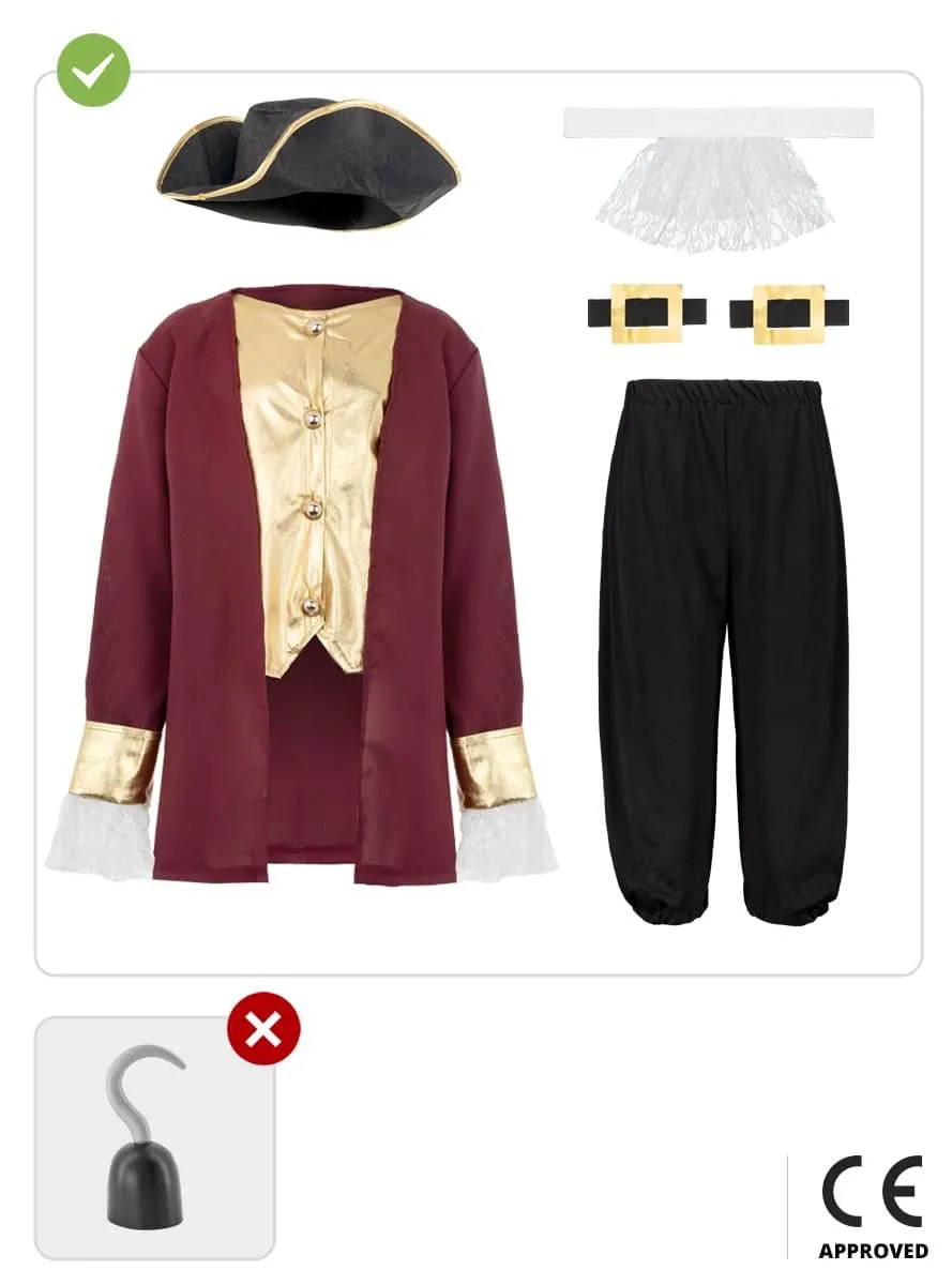 Funidelia Capitan Uncino costume bambino 3-4 anni rosso
