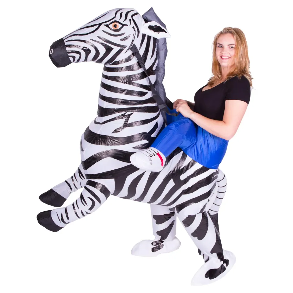 Bodysocks Zebra costume gonfiabile adulto cavalcabile