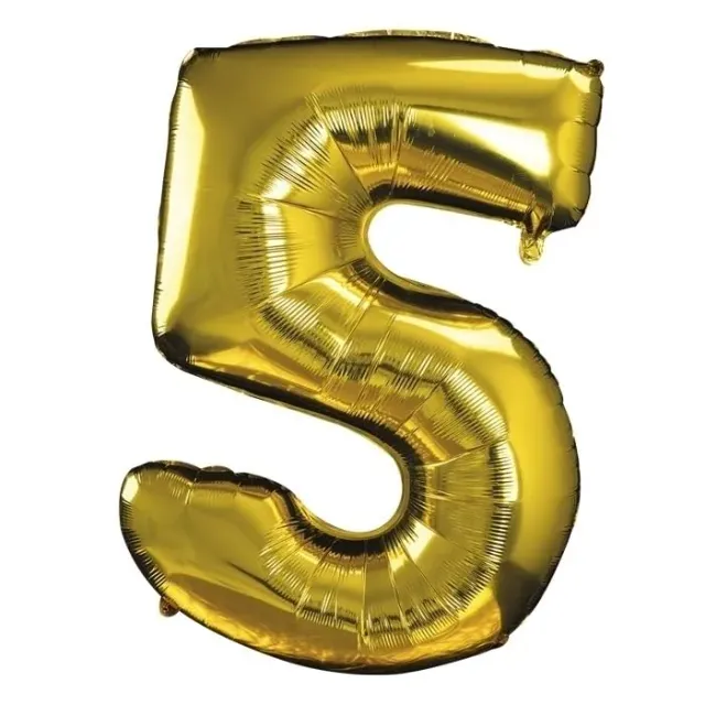 P'tit Clown RE70005 palloncino alluminio numero 5 oro 30 cm