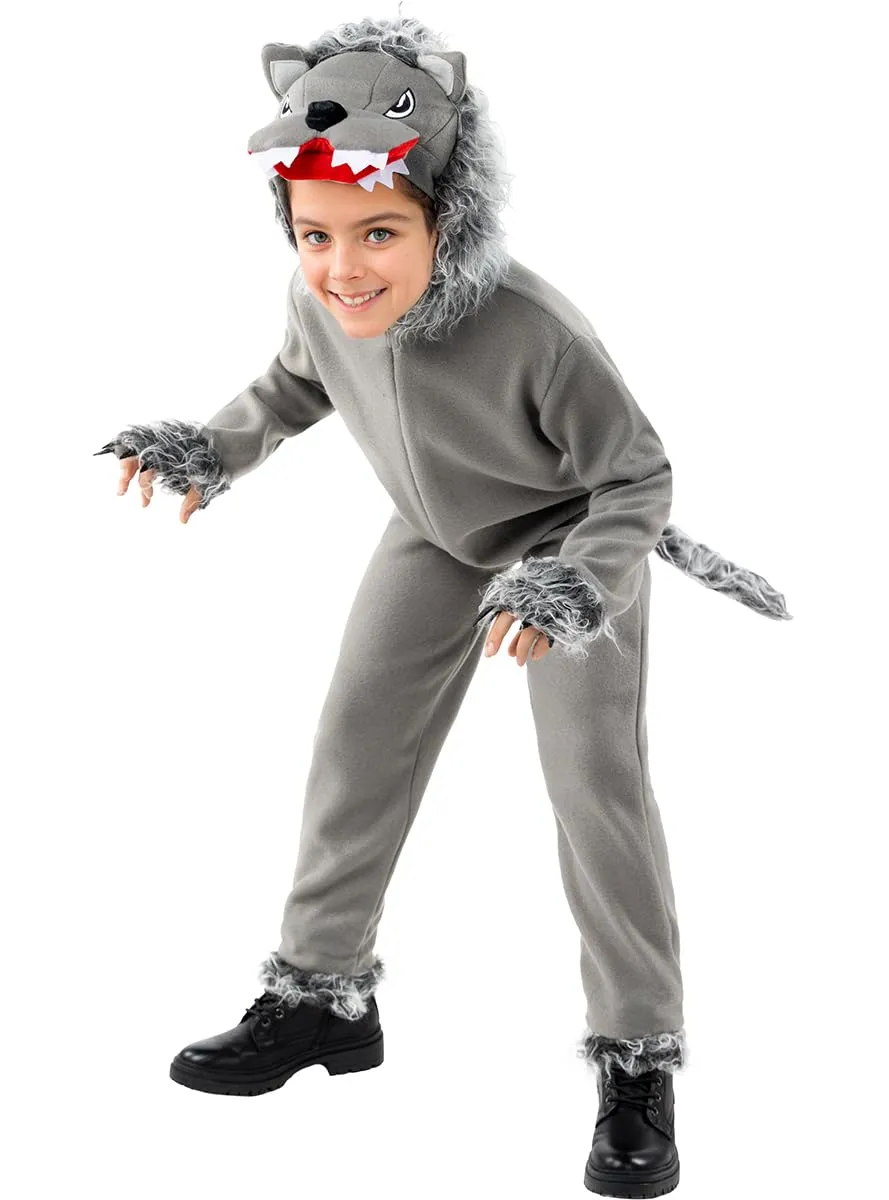 Funidelia Lupo Grigio Costume Bambino 3-4 Anni pelo