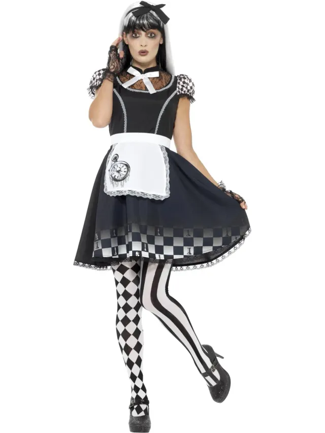 Smiffys Gothic Alice costume donna nero per Halloween