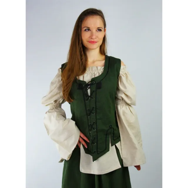 La Bottega di Merlino Gilet Selma Verde cotone ricamato