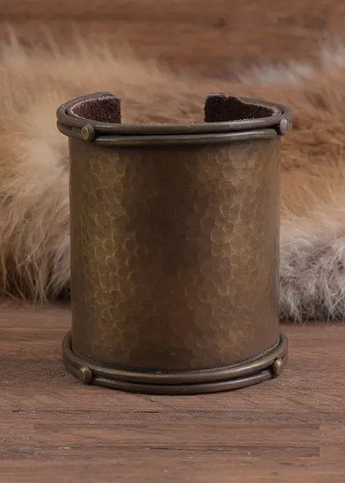 La Bottega di Merlino bracciale in ottone e pelle 20,5 cm