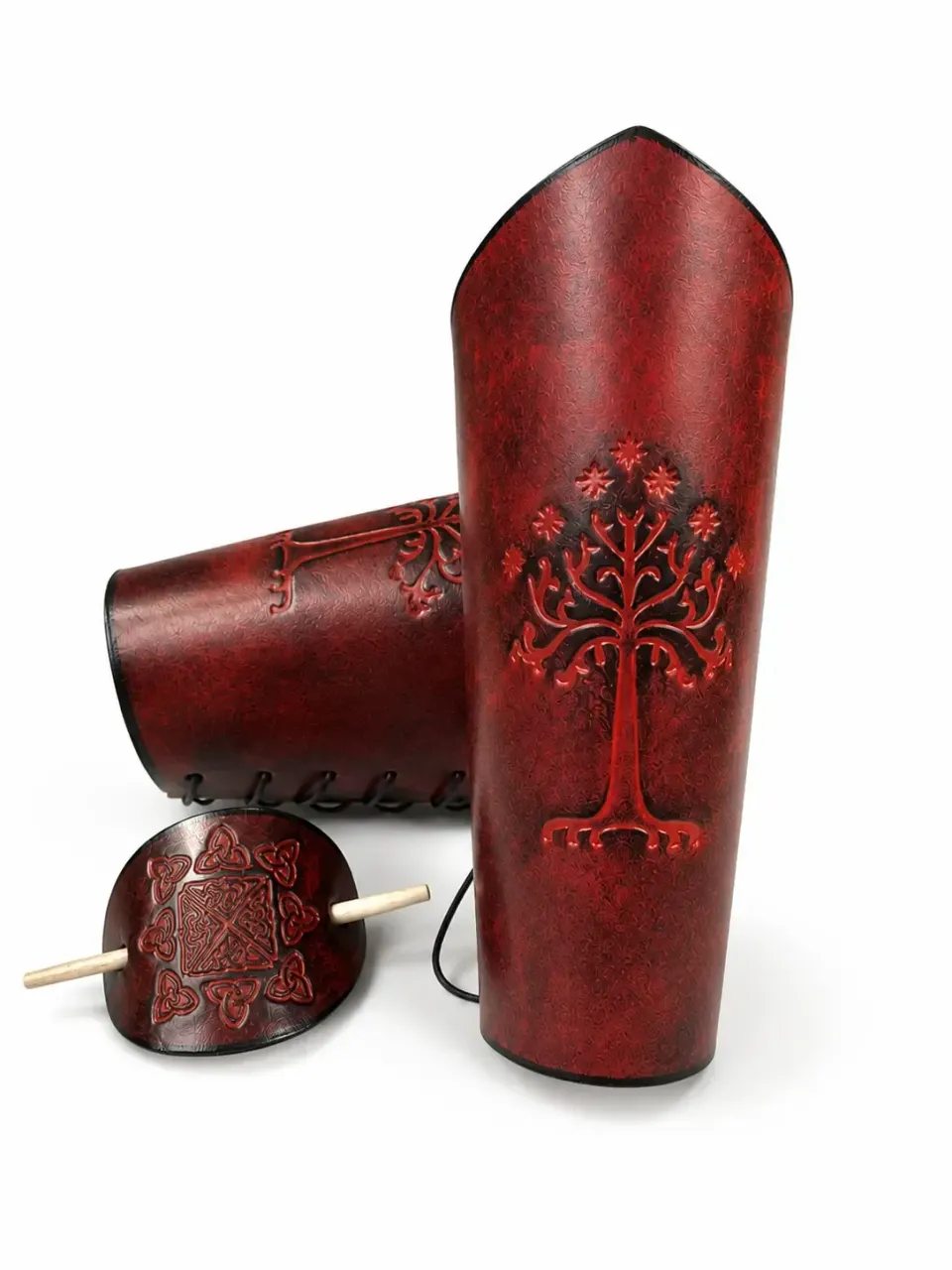 La Bottega di Merlino set bracciali cuoio Albero Vita + capelli fantasy