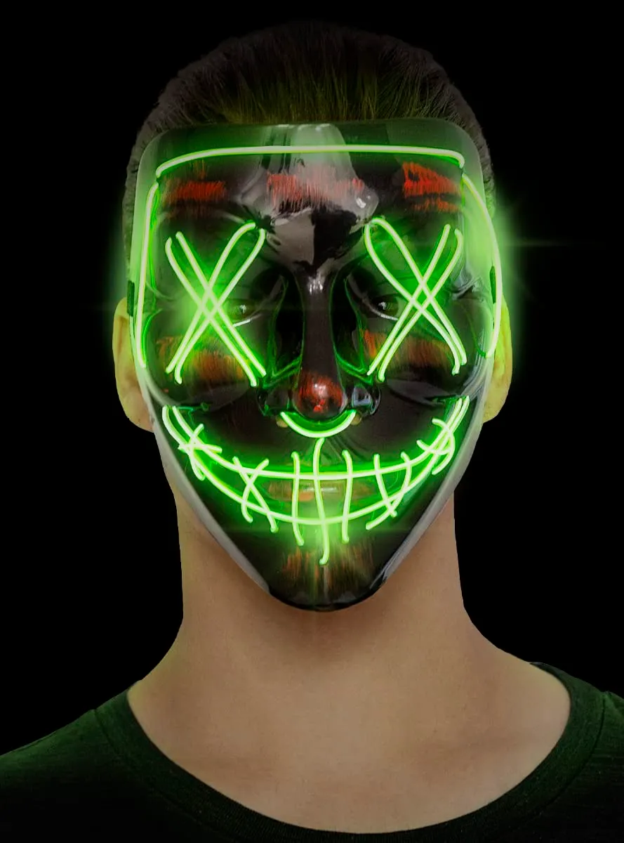 Funidelia Horror parrucca maschera LED nera Halloween adulto
