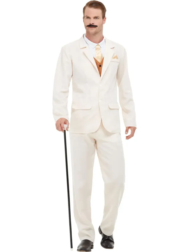 Smiffys Roaring 20s costume uomo Gatsby crema XL