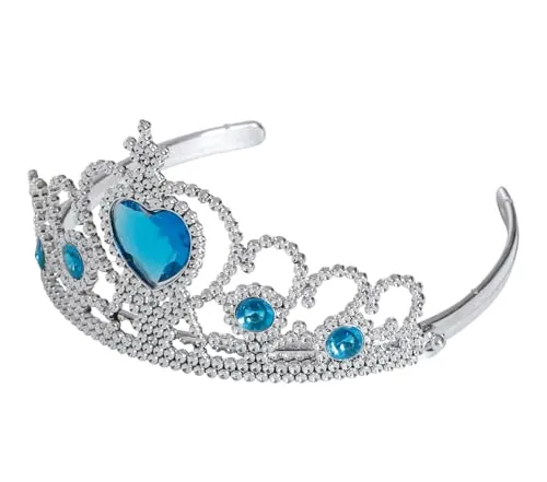Fiestas Guirca corona tiara principessa argento azzurra