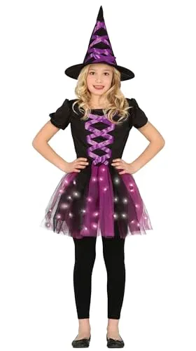 Guirca Streghetta LED Bambina costume 7-9 anni Halloween